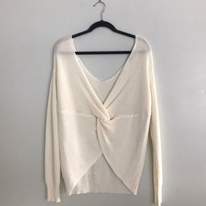 White twisted back sweater